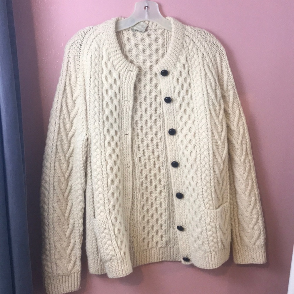 Gaelterra cardigan hand it in country mayo Ireland